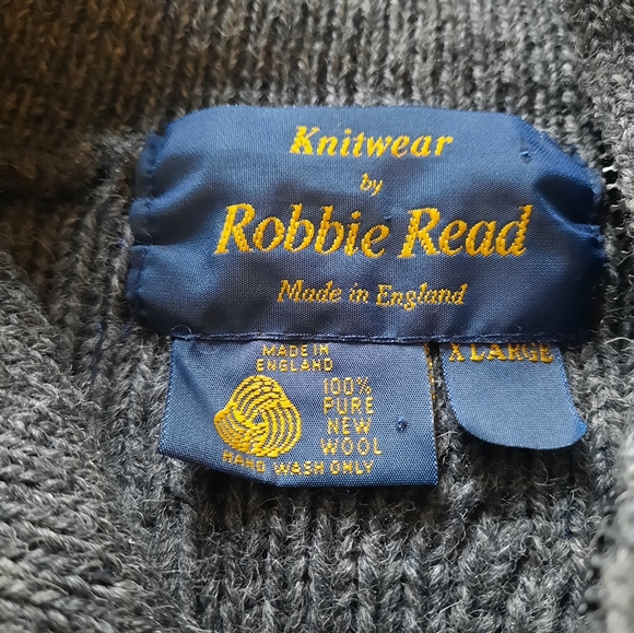 Vintage gray chunky wool half zip sweater - Picture 13 of 13